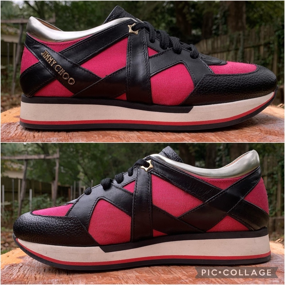 Jimmy Choo London geranium black lace up sneakers 39 - Picture 11 of 16